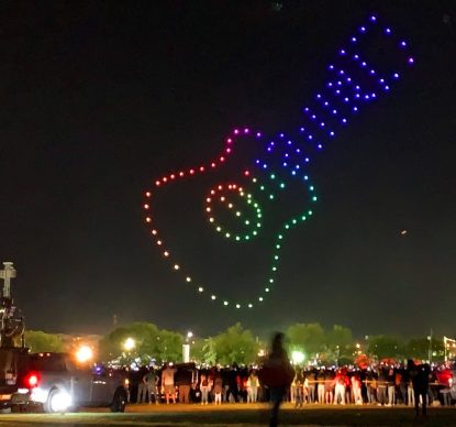 drones form the shape of guitar