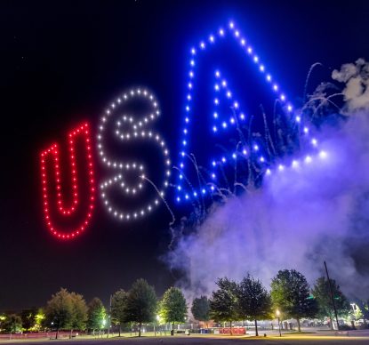 Drones form the word USA